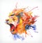 Roaring lion, vector illustration