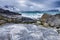 Roaring Ocean Near Rocky Shore of Picturesque Lofoten Islands in Norway at Spring