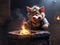 The Roaring Oops Big Bad Wolf\\\'s Fiery Descent Down the Chimney in the Tale of the Three Little Pigs