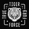 Roaring tiger poster. Tiger force illustration.