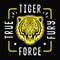 Roaring tiger poster. Tiger force illustration.