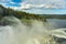 The roaring waterfall Tannforsen in Northern Sweden