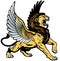 Roaring winged lion