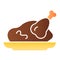 Roast chicken flat icon. Roasted turkey color icons in trendy flat style. Grilled meat gradient style design, designed