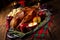 Roast Christmas duck with apples