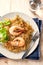 Roast shrimps with glass noodles ,thai cuisine