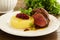 Roast veal with mashed potatoes