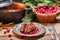 Roast venison with cranberry sauce