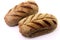 Roasted Australian bread loaf on white background. Traditionally this bread is made with chocolate powder, brown sugar and honey