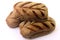 Roasted Australian bread loaf on white background. Traditionally this bread is made with chocolate powder, brown sugar and honey