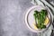 Roasted broccolini on the plate