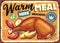 Roasted chicken drumstick retro sign