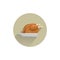 Roasted chicken on a frying pancolorful flat icon. chicken flat icon