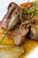 Roasted chicken with mushroom sauce