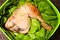 Roasted chicken on salad. Healthy food