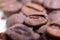 Roasted coffee bean close up. Food background