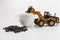 Roasted Coffee bean concept of Wheel  loaders model