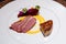 Roasted duck breast with seared foie gras - fine dining