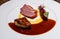 Roasted duck breast,  seared foie gras with red wine sauce- fine dining