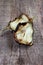 Roasted eggplant on wooden background