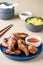 Roasted honey soy chicken wings with spice chillies sauce