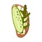 Roasted Multigrain Bread with Soft Cheese and Cucumber Vector Illustration