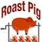 Roasted Pig Cartoon and Text