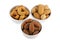 Roasted and salted Cashew nuts, Brazil nuts and Almonds