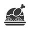 Roasted turkey christmas food icon.solid style