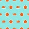 Roasted Turkey pixel art pattern seamless. pixelated Roast background. 8 bit vector texture