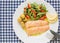 Roasted wild salmon fillet (low fat) with salad