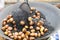 Roasting chestnuts in the pan