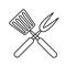 Roasting utensil cutlery icon vector illustration design