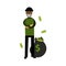 Robber character standing with folded arms and big money bag Illustration