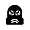 Robber face. Rogue head. Burglar hat. thief vector illustration