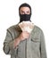 Robber with stolen money