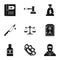 Robbery icons set, simple style