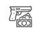 Robbery line icon. Money fraud crime sign. Vector