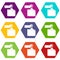 Robbery secret data in folder icon set color hexahedron