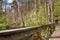 Robecsky potok creek in Peklo Valley from wooden footbridge in spring Machuv kraj region