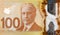 Robert Borden Portrait from Canada 100 Dollars 2011 Polymer Banknote fragment