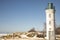 Robert H Manning Lighthouse on sandy beach, Empire, Michigan in