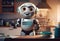 robert robot standing in the kitchen
