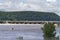 Robert S Kerr Reservoir lock and dam during flood