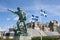 Robert Surcouf and quebec flags