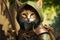 Robin hood archer cat illustration generative ai