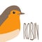 Robin song bird vector illustration flat style