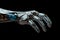 Robo tech precision Futuristic hand showcases advanced robotic technology seamlessly