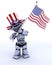 Robot with american flag