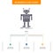 robot, Android, artificial, bot, technology Business Flow Chart Design with 3 Steps. Glyph Icon For Presentation Background